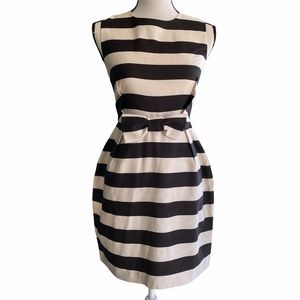 Black and cream striped silk dress. Size 36/4
